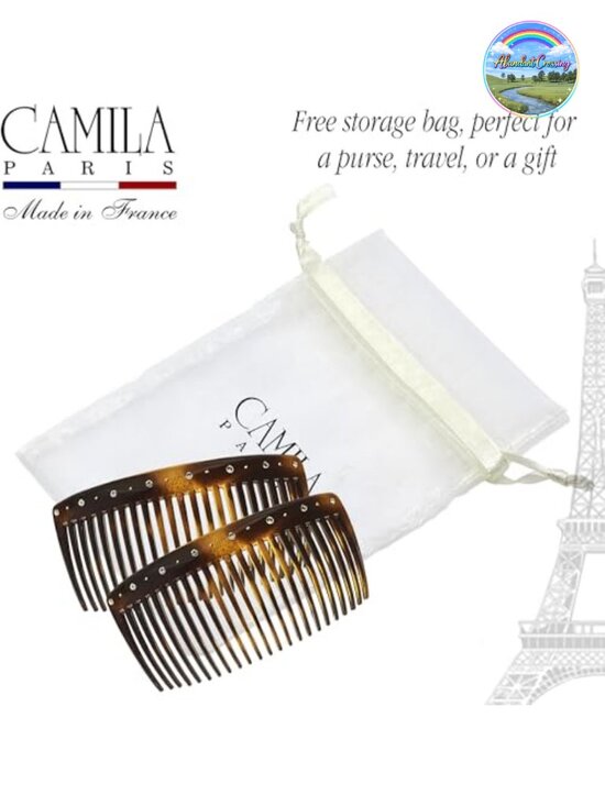 Swarovski Crystal Side Combs - Strong Hold Hair Comb for Bun Chignon Up-Do main image 6